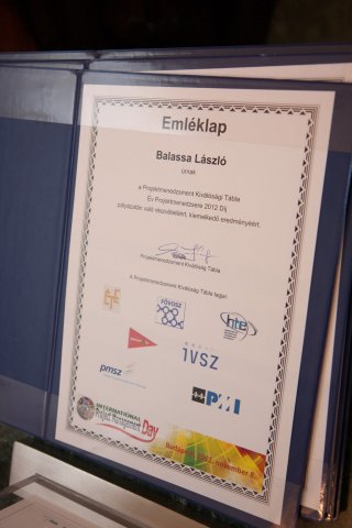 	Év Projektmenedzsere Díj átadó ünnepség 2012